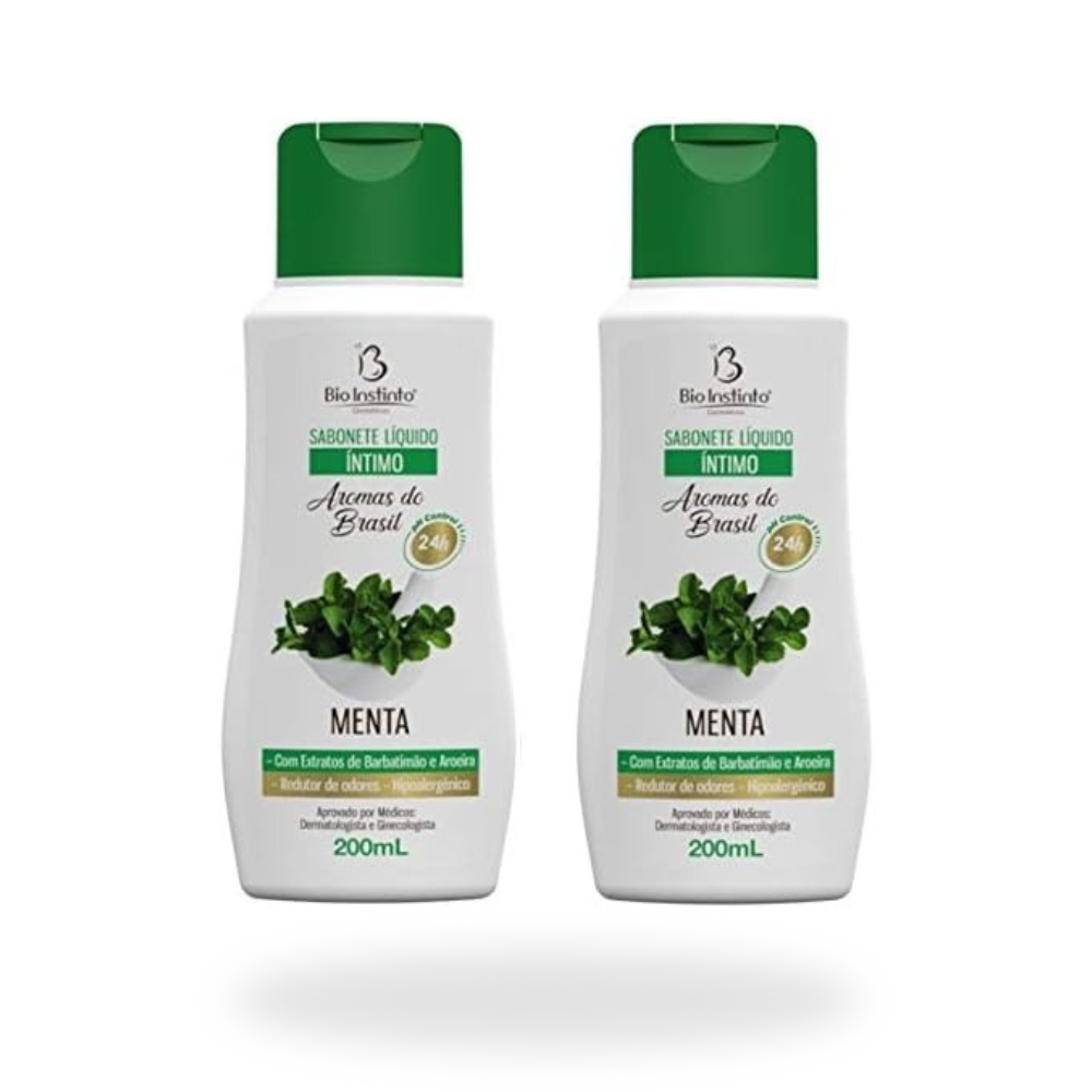 Kit 2 Sabonete Líquido Íntimo Menta 200ml Bio