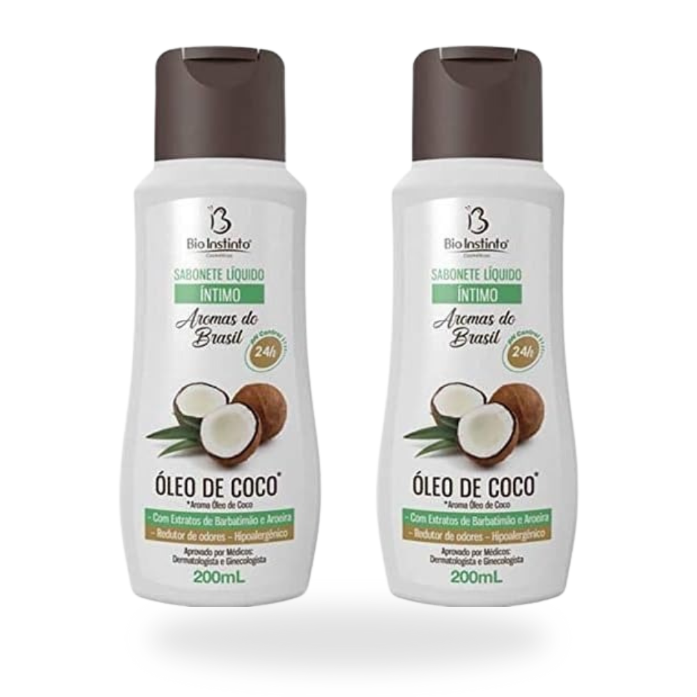 Kit 2 Sabonete Líquido Íntimo Óleo de Coco 200ml Bio