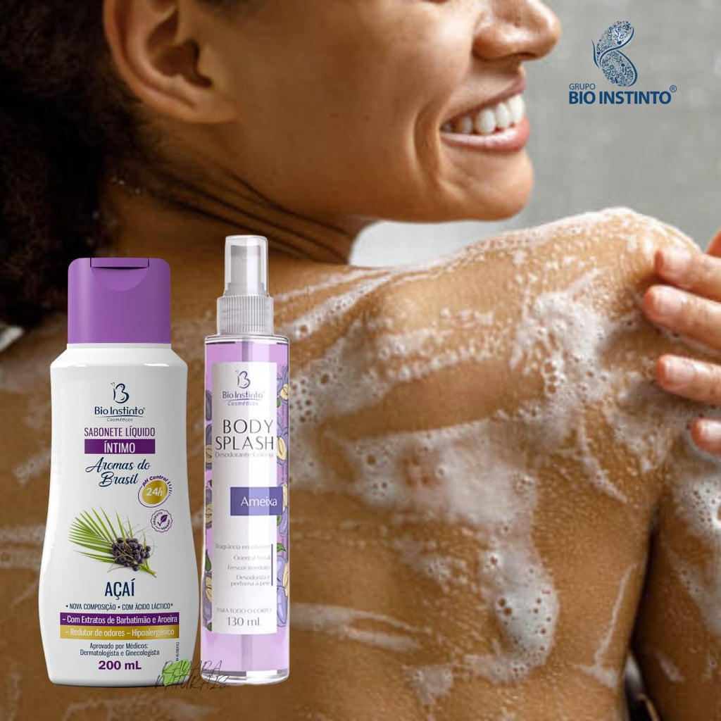 Kit Desodorante Body Splash Ameixa + Sabonete Íntimo Açaí