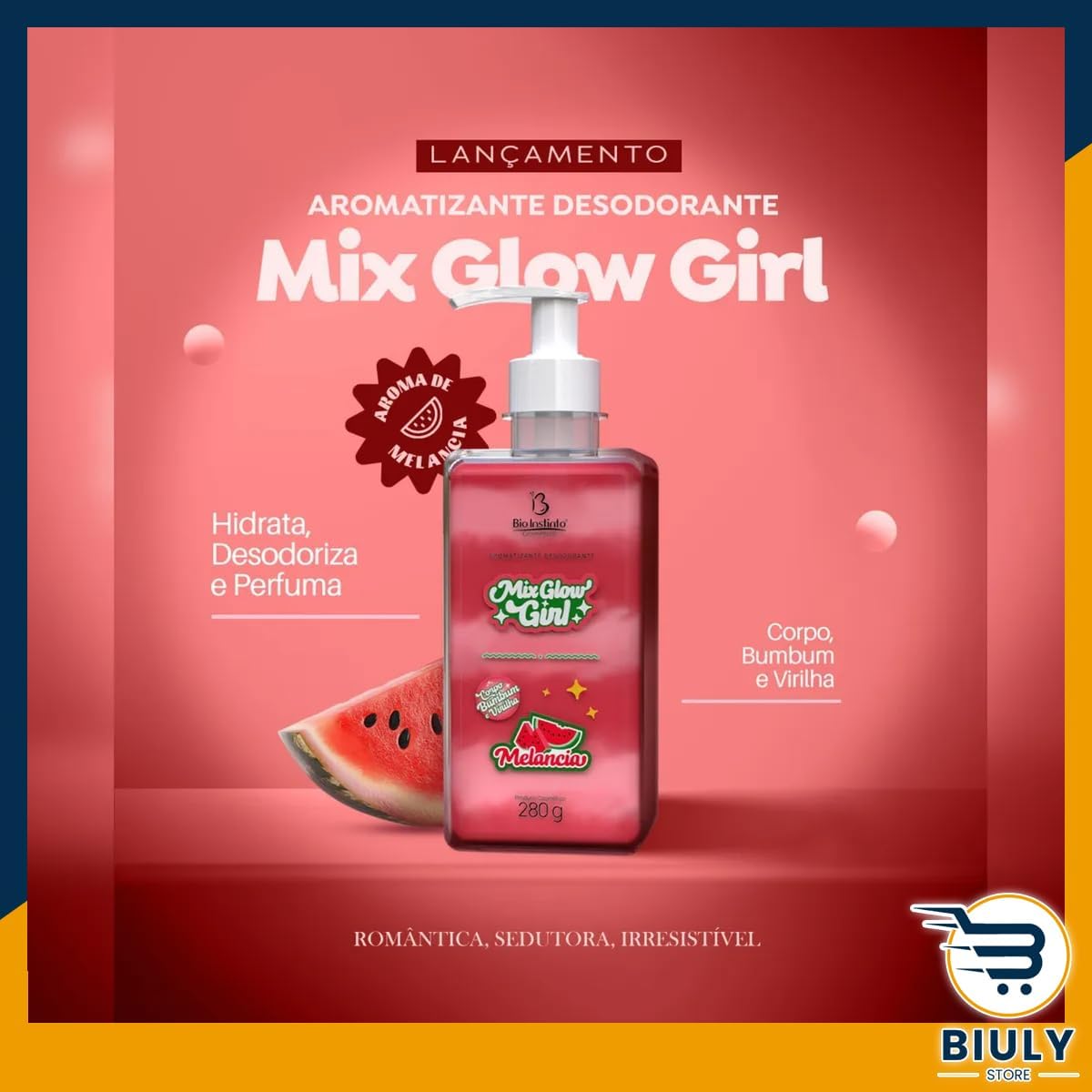 Gel Hidratante Beijável Mix Glow Bio Instinto 320g – Melancia