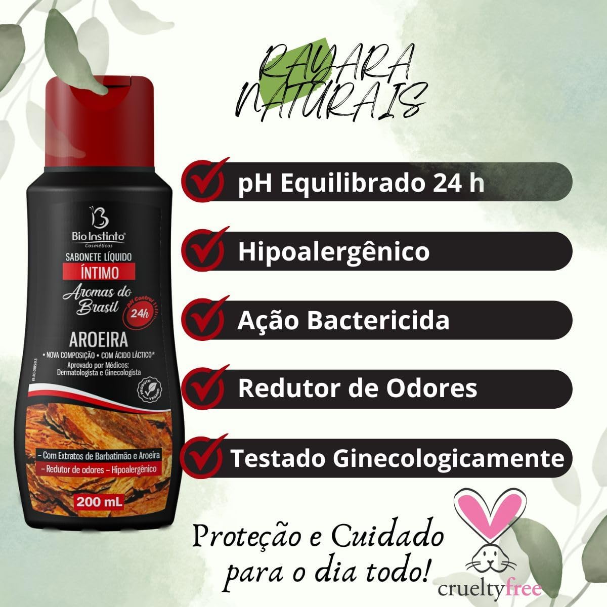 Sabonete Líquido Íntimo Aroeira 200ml Bio Instinto