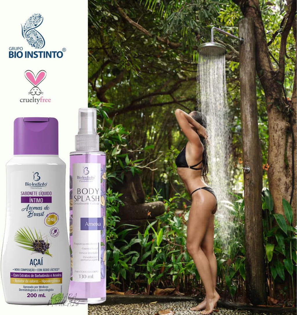 Kit Desodorante Body Splash Ameixa + Sabonete Íntimo Açaí