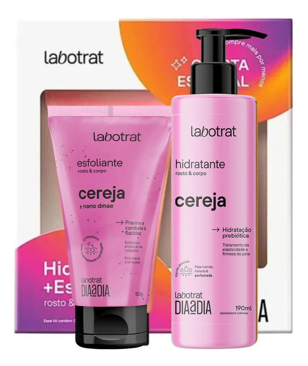 Kit Dia A Dia Hidratante + Esfoliante Labotrat - Cereja