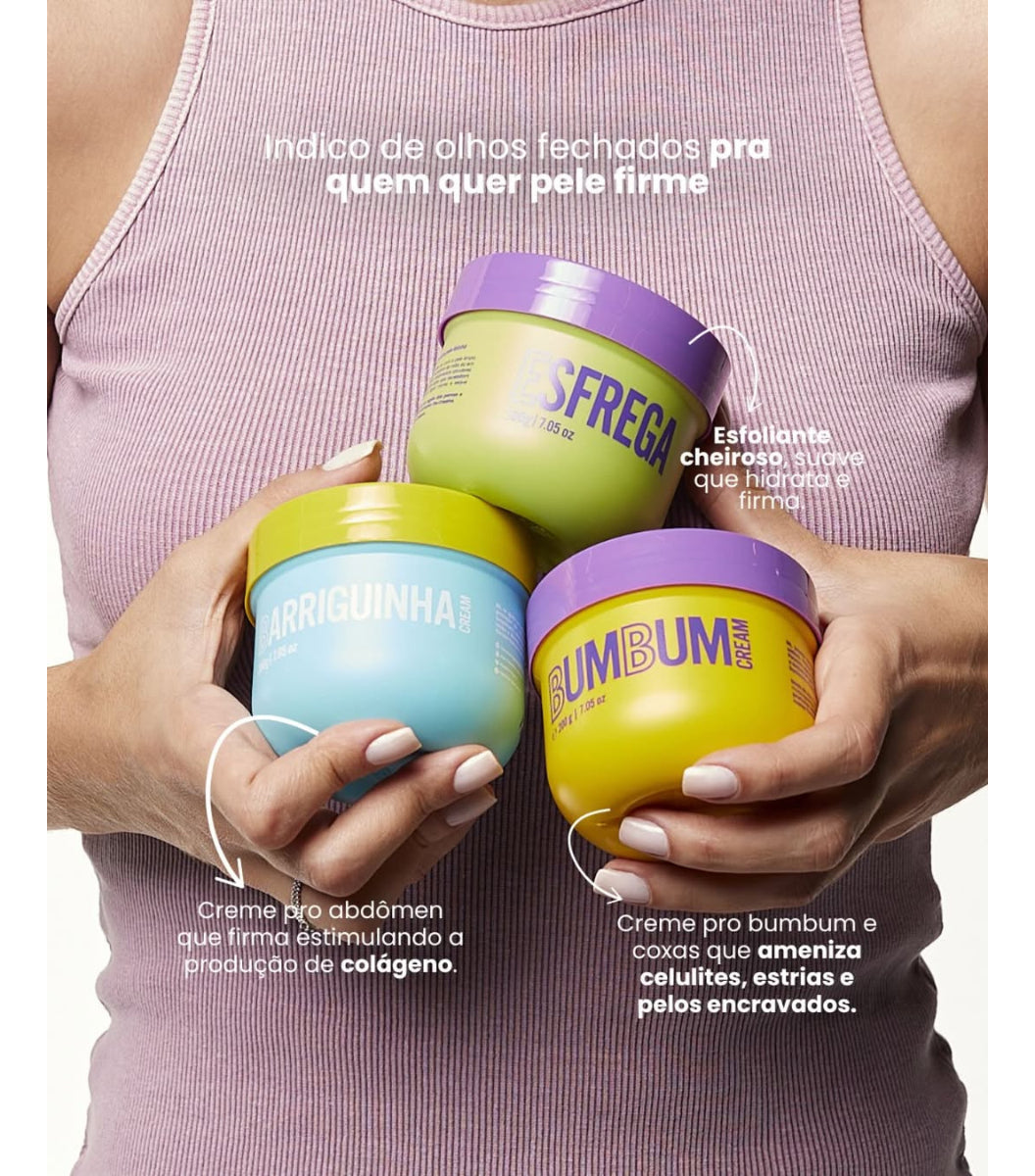 Kit Bumbum Cream Esfoliante Esfrega Barriguinha Cream 200g