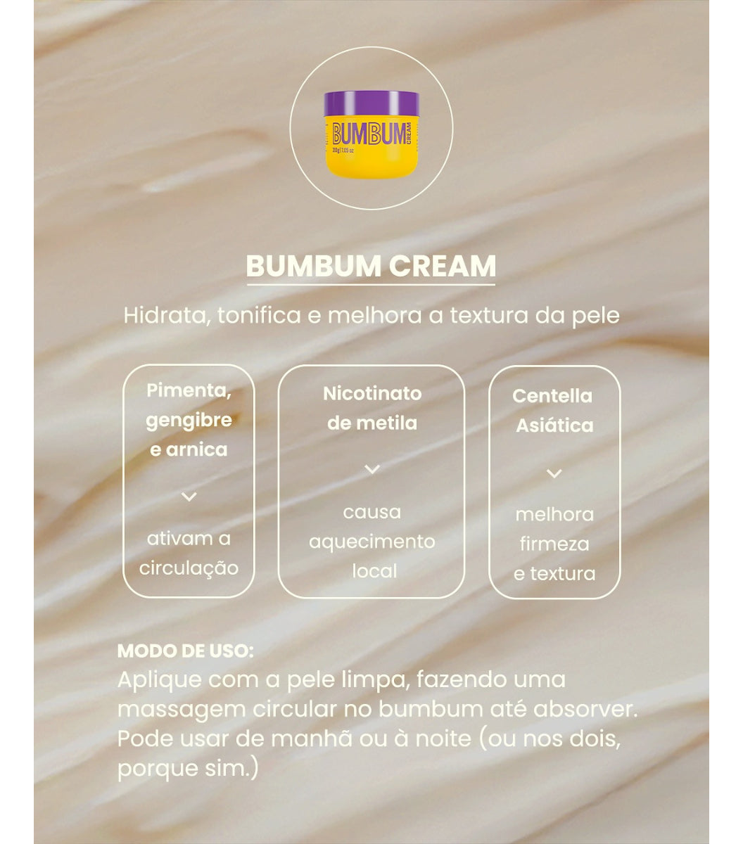 Kit Bumbum Cream Esfoliante Esfrega Barriguinha Cream 200g