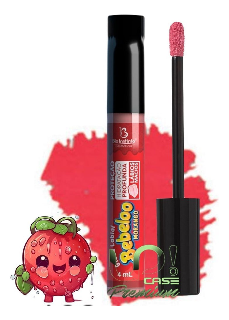 Kit 03 Unidades Gloss Labial Bebeloo Bio Instinto Morango